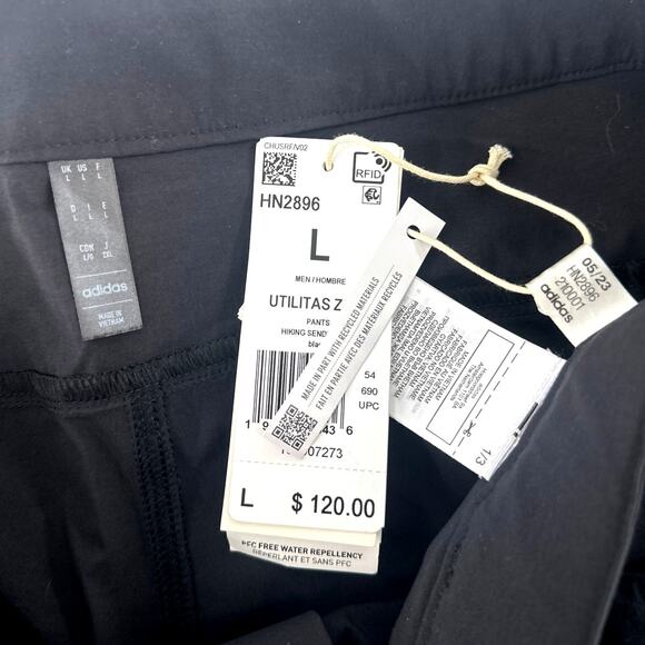Adidas Men's Black Terrex Utilitas Hiking Zip-Off Pants Size L - Picture 5 of 10